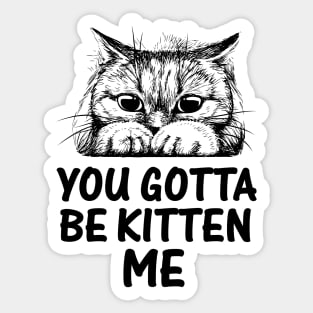 You Gotta Be Kitten Me Design Sticker